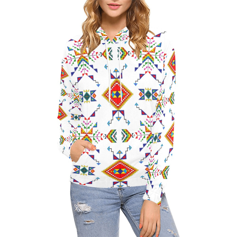 Buffalo Jump White Hoodie for Women (USA Size)