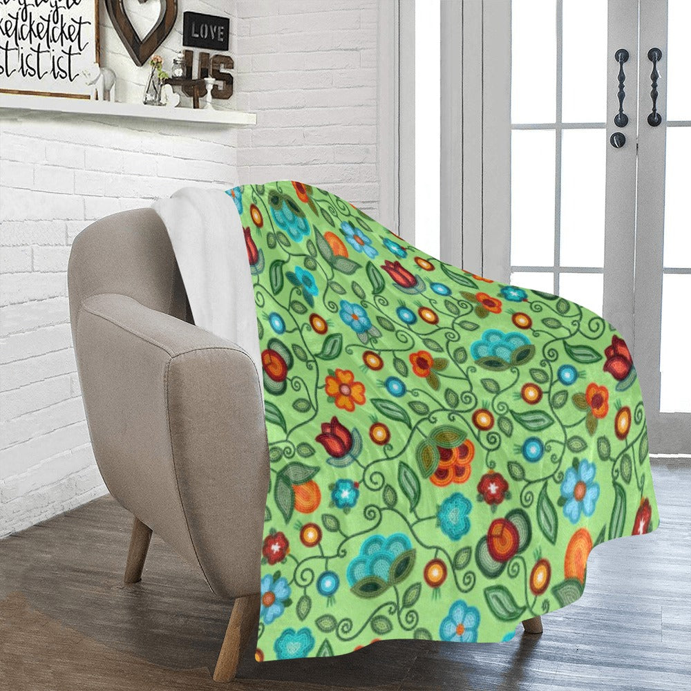 Prairie Fire Petals Sage Ultra-Soft Micro Fleece Blanket 50"x60"