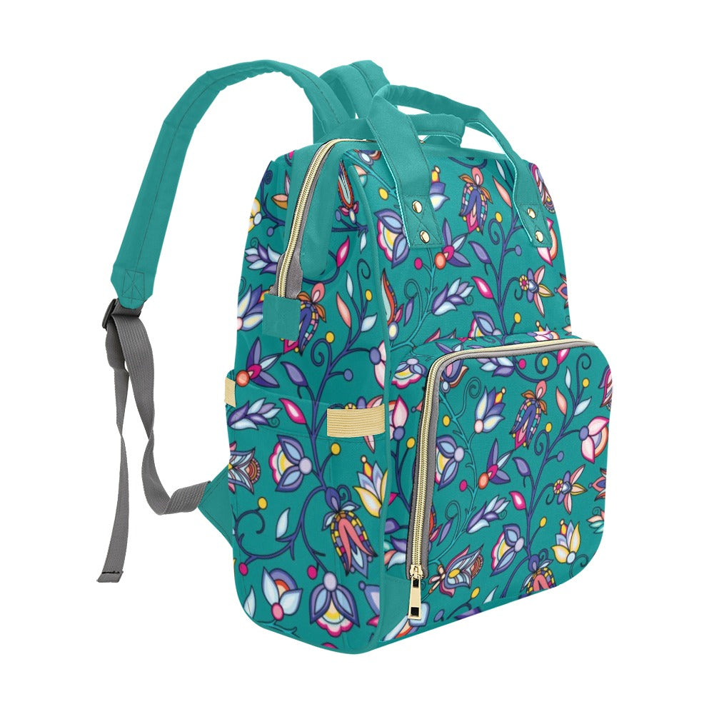 Buffalo Bloom Turquoise Multi-Function Diaper Backpack/Diaper Bag