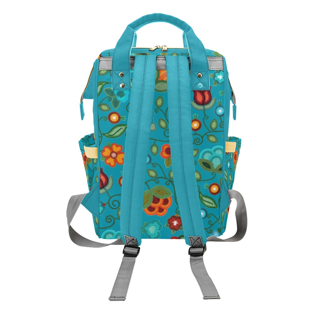 Prairie Fire Petals Ocean Multi-Function Diaper Backpack/Diaper Bag