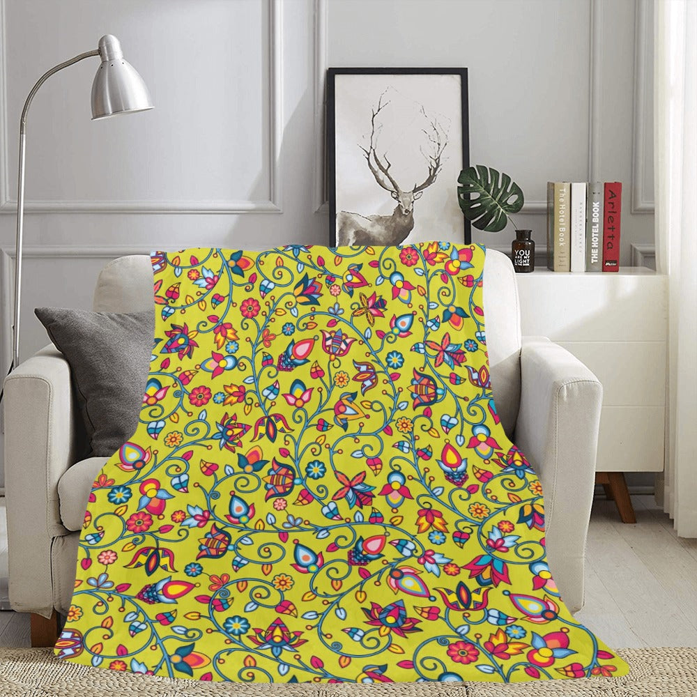 Thorny Path Yellow Grass Ultra-Soft Micro Fleece Blanket 60"x80"