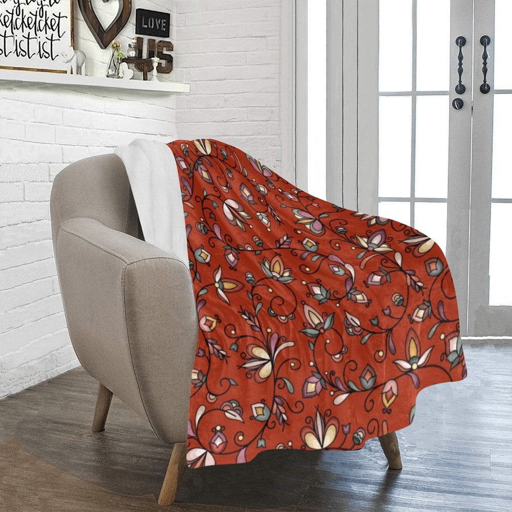 Burnt Sky Petals Red Ultra-Soft Micro Fleece Blanket 40"x50"
