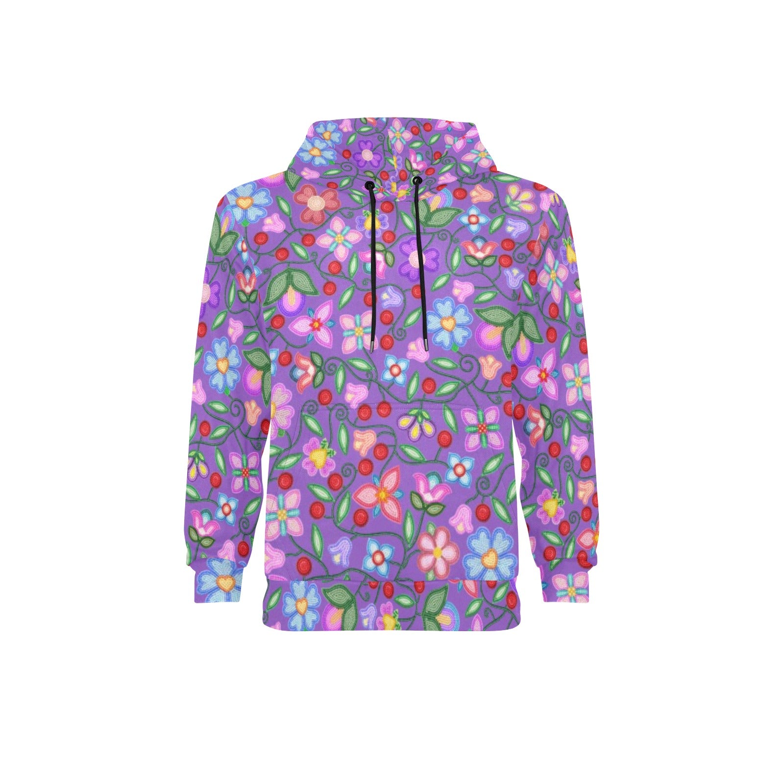 Petal Harmony Lavender Men's Long Sleeve Fleece Hoodie