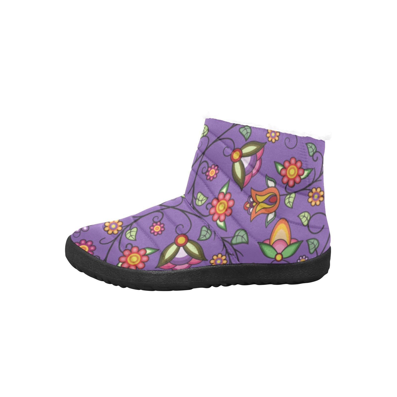 Heartbeat Petals Purple Women's Padded Winter Boot