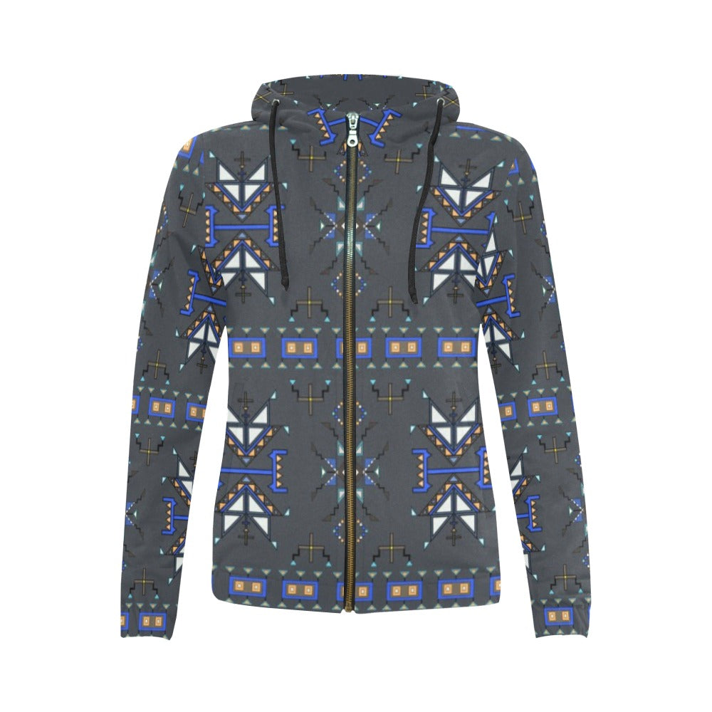 Eagle Strike Gray Full Zip Hoodie for Women