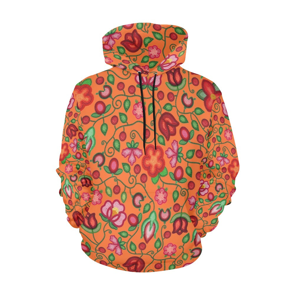 Rose Reverie Orange All Over Print Hoodie for Women (USA Size)