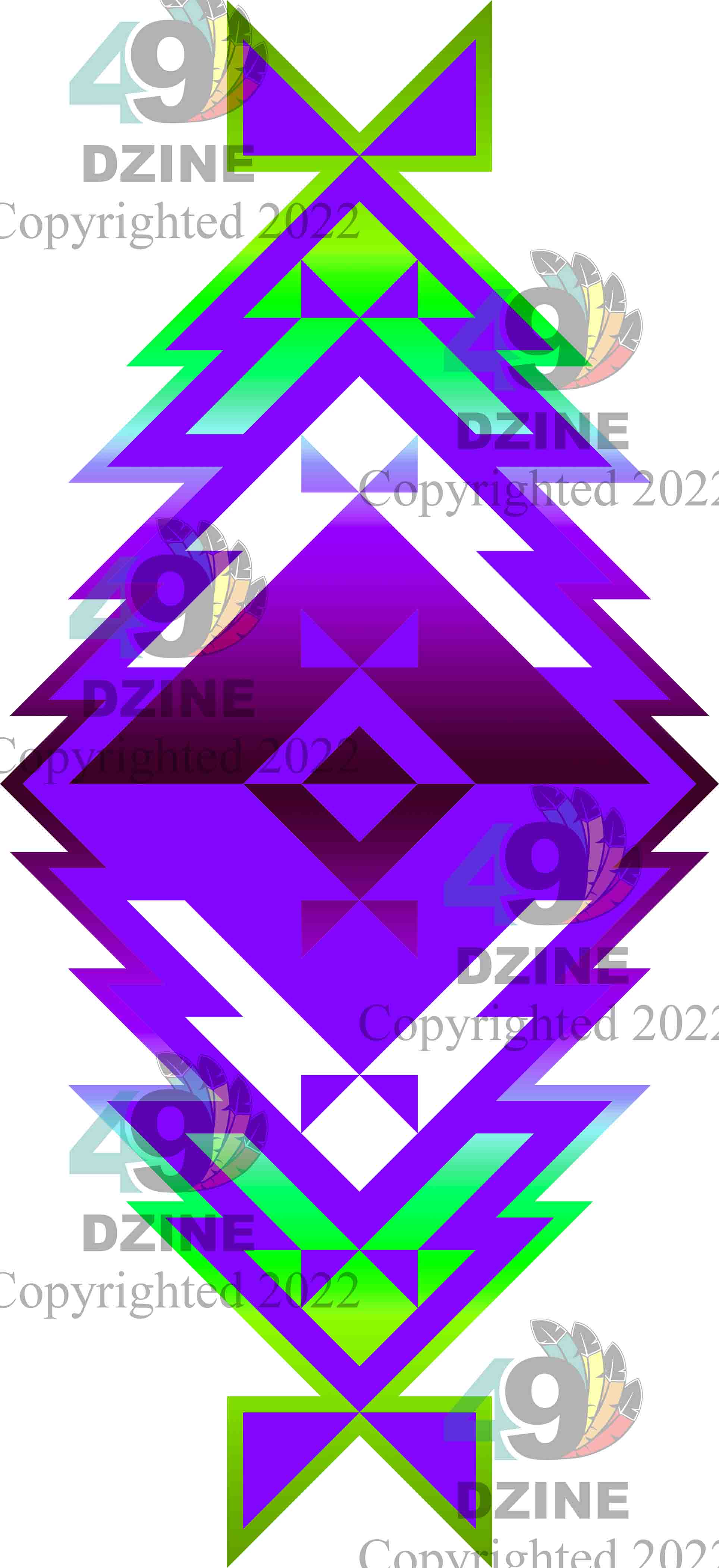 6-inch Geometric Transfer Meta Tipi Transfers 49 Dzine Meta Tipi Purple 