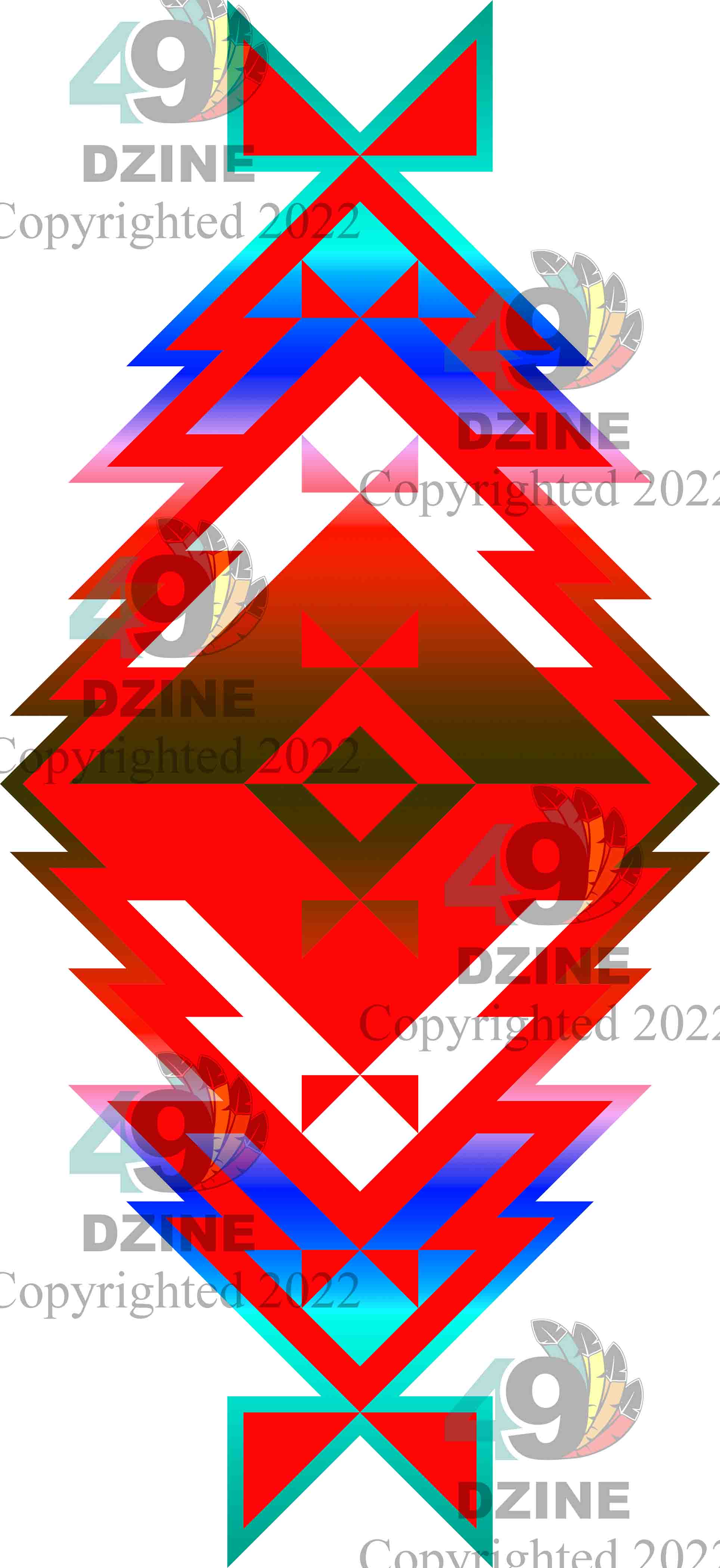 6-inch Geometric Transfer Meta Tipi Transfers 49 Dzine Meta Tipi Red 