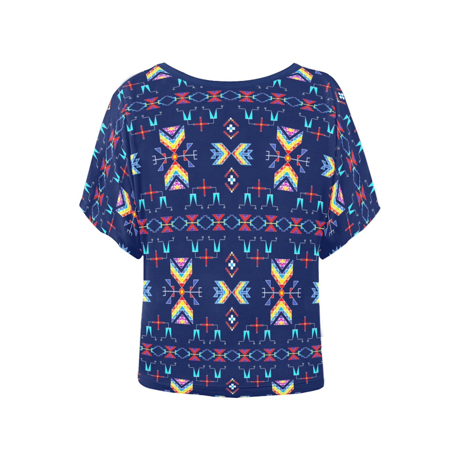 Rainy Chief Rainbow Night Lake Women's Batwing-Sleeved Blouse T shirt