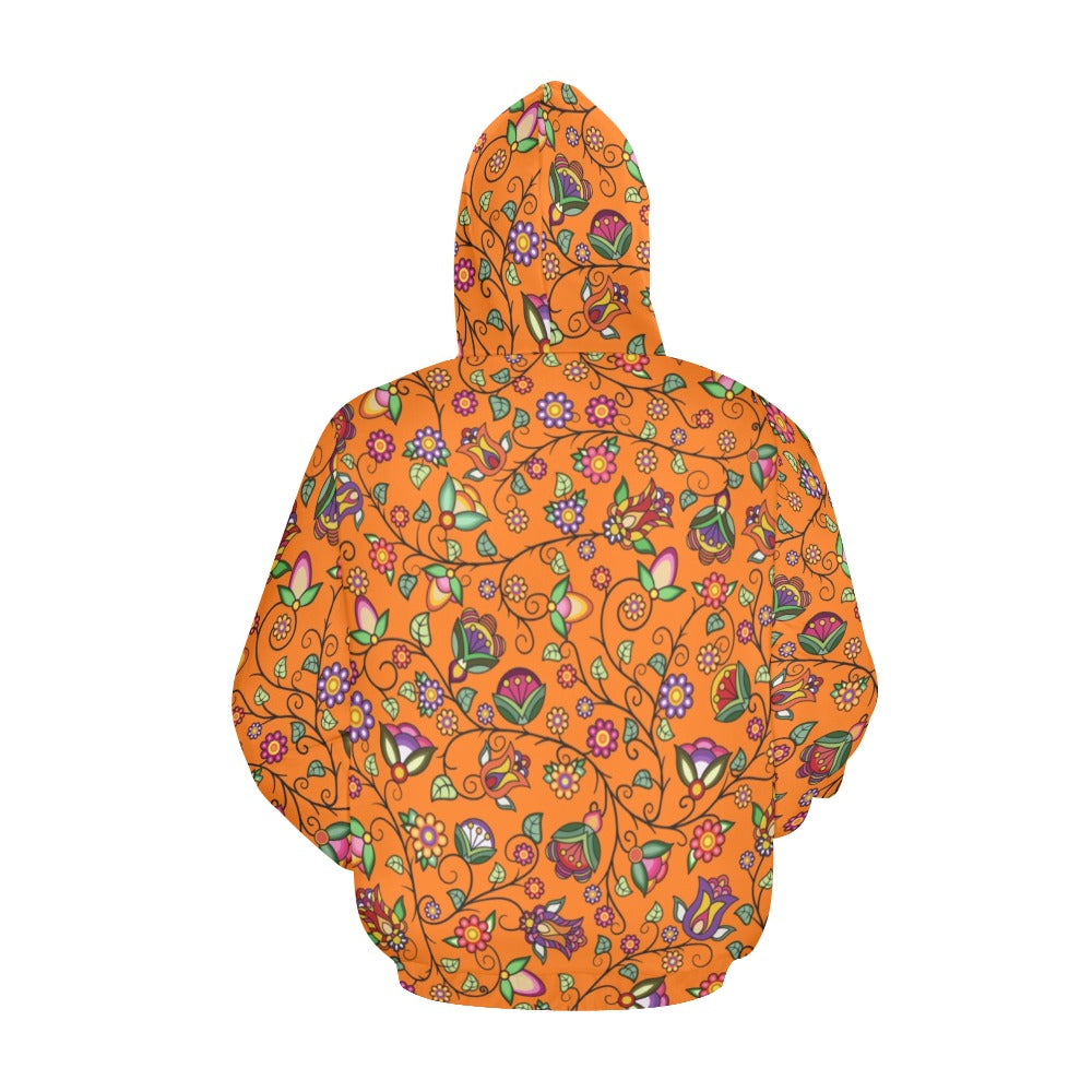 Heartbeat Petals Orange Hoodie for Men (USA Size)