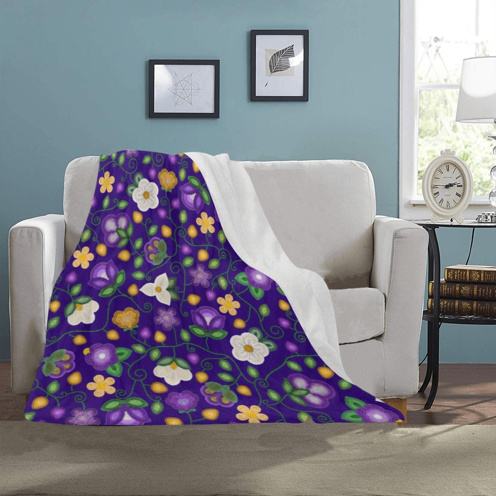 Midnight Moss Bloom Aubergine Ultra-Soft Micro Fleece Blanket 40"x50"