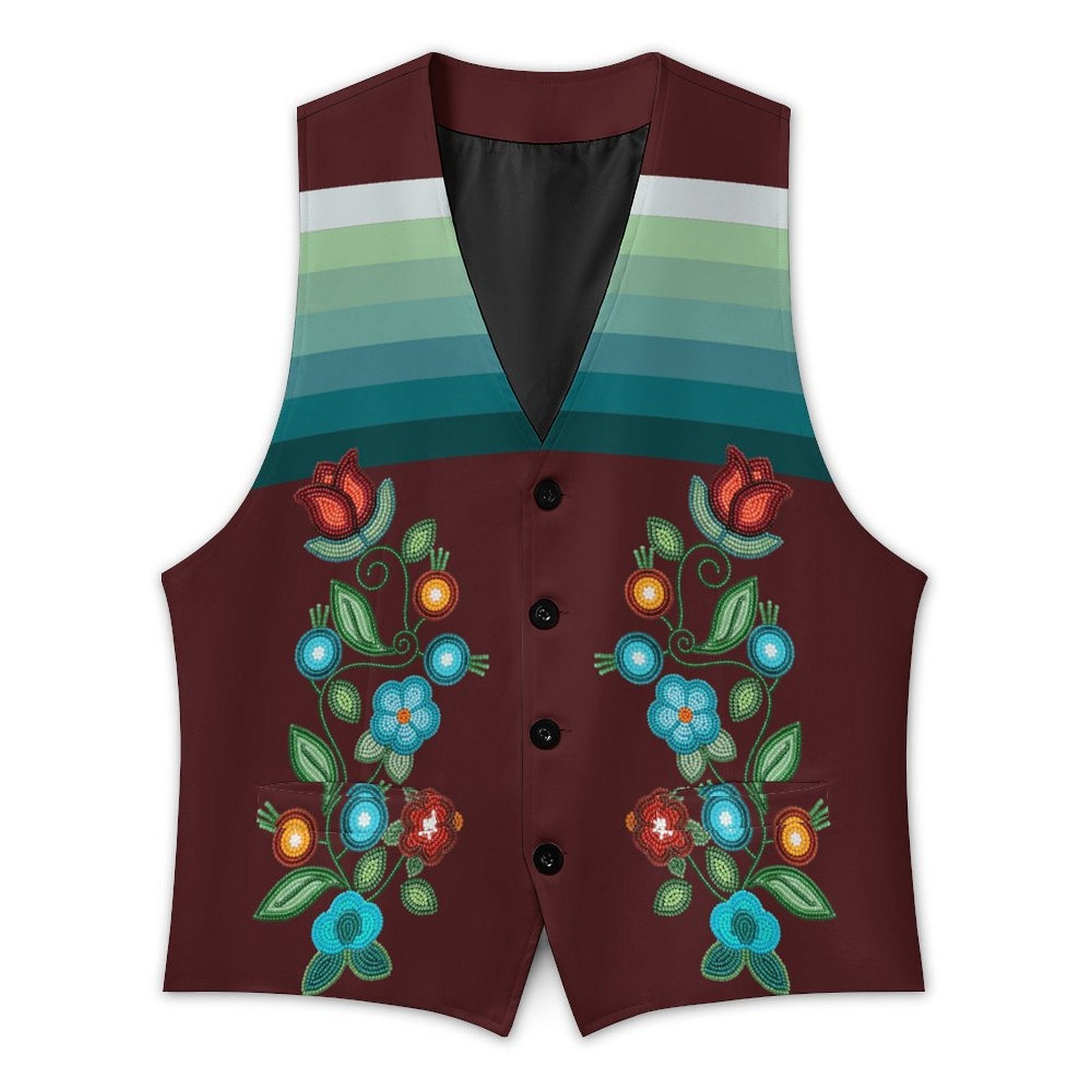 Prairie Fire Petals 2 Men's Sleeveless Suit Vest