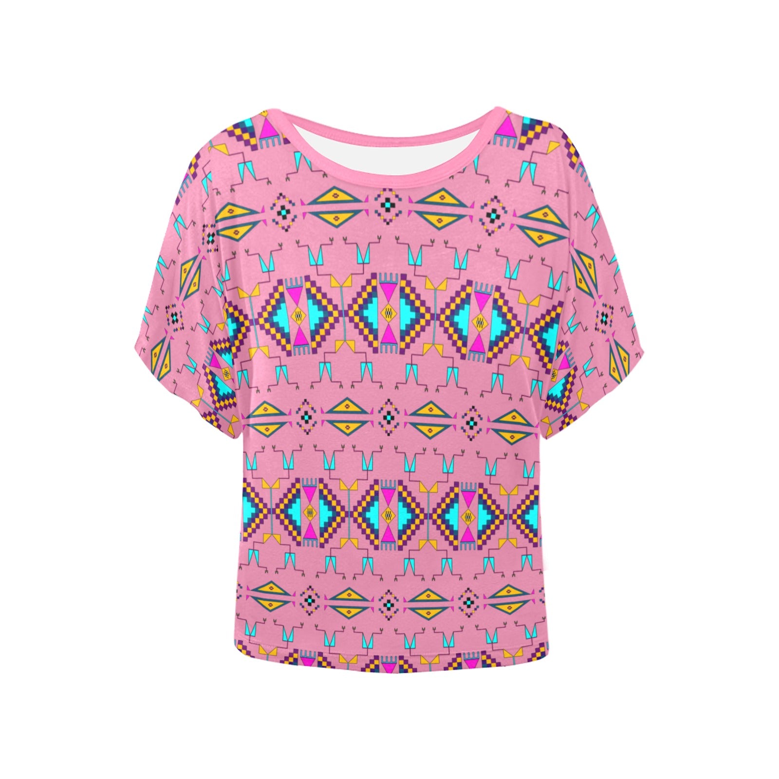 Rite of Passage Pink Women's Batwing-Sleeved Blouse T shirt
