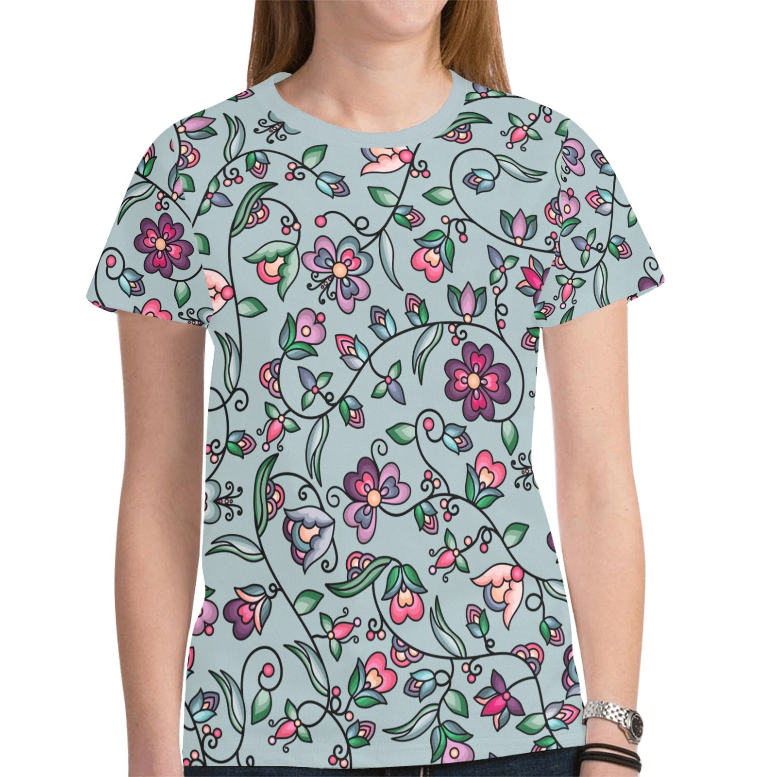 Amber Evening Garland Turquoise T-shirt for Women