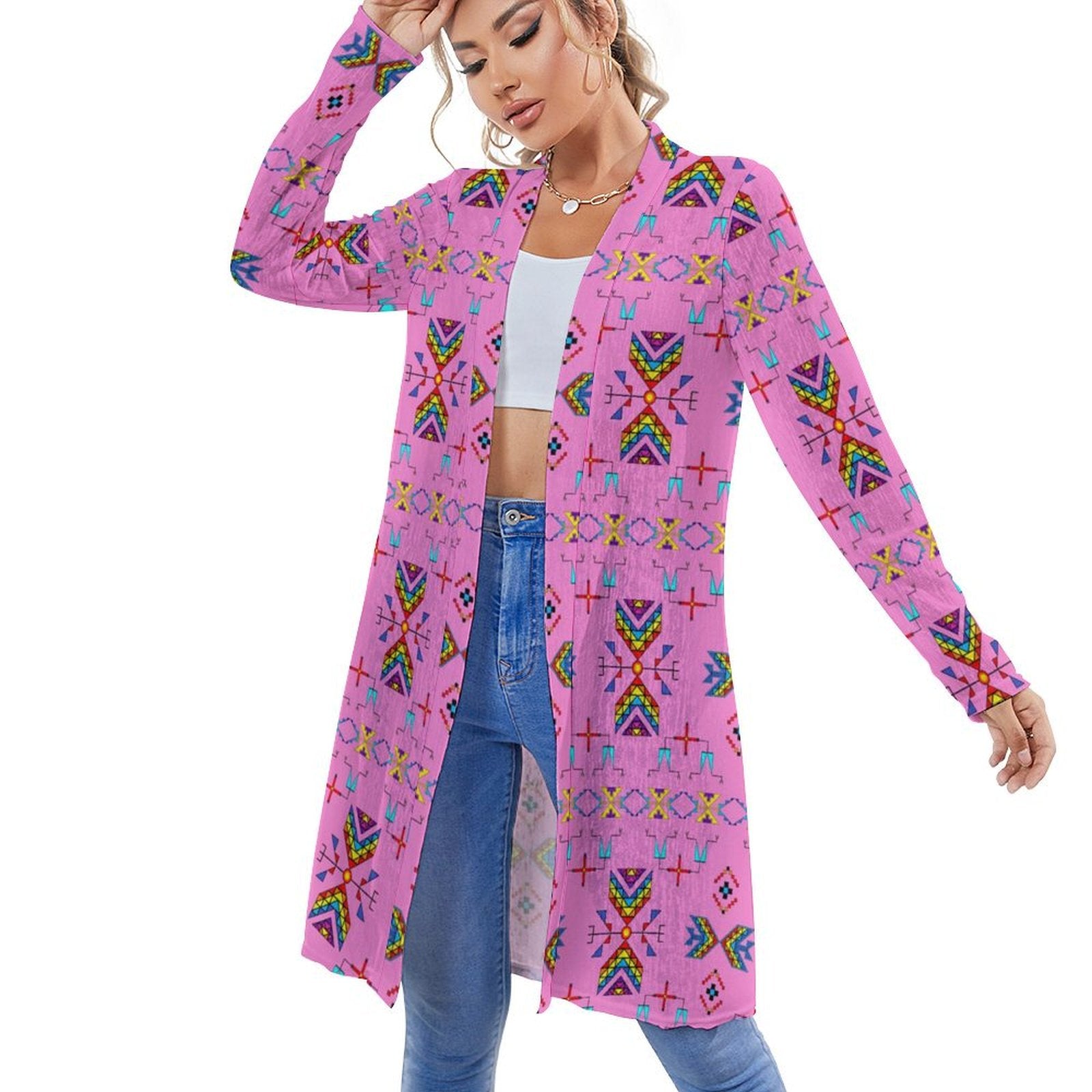 Rainy Chief Rainbow Blush Cardigan