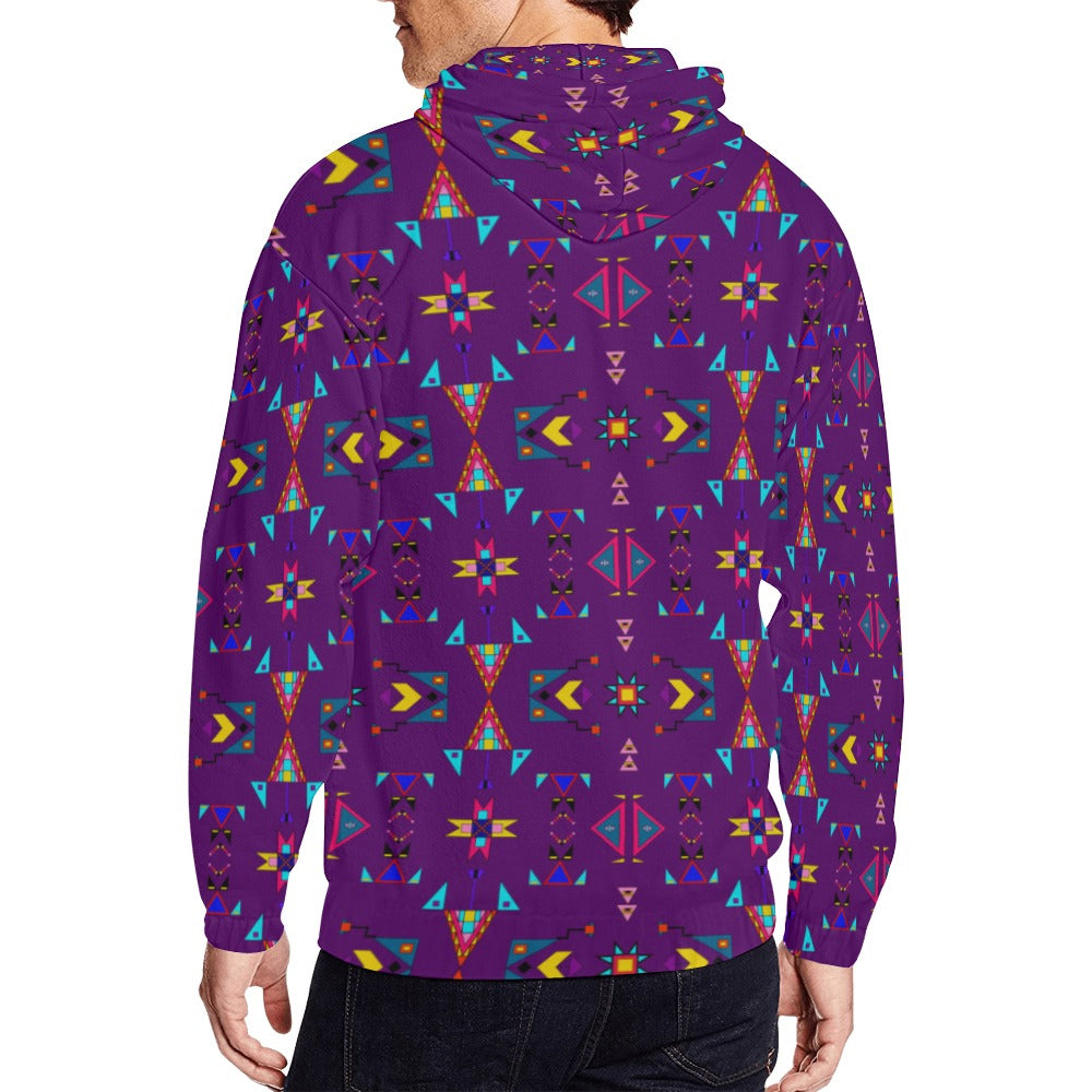 Enemy Territory Berry Men's Zipper Hoodie