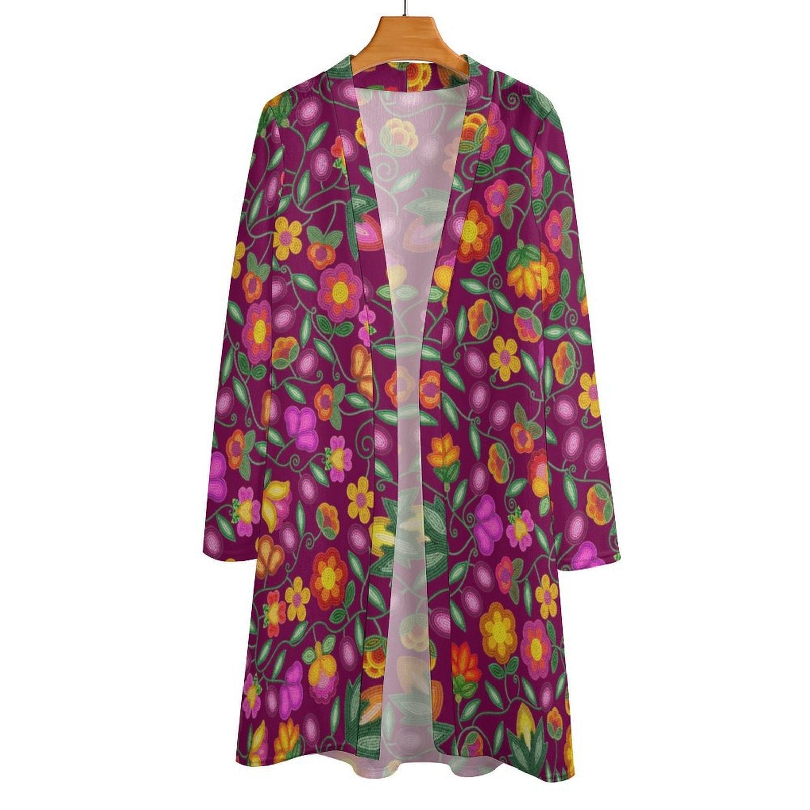 Boreal Bounty Dark Magenta Cardigan