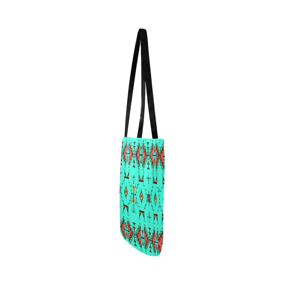 Thunder Flight Turquoise Reusable Shopping Bag (Two sides)