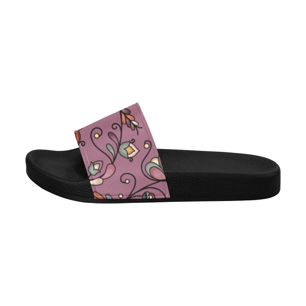 Burnt Sky Petals Magenta Men's Slide Sandals