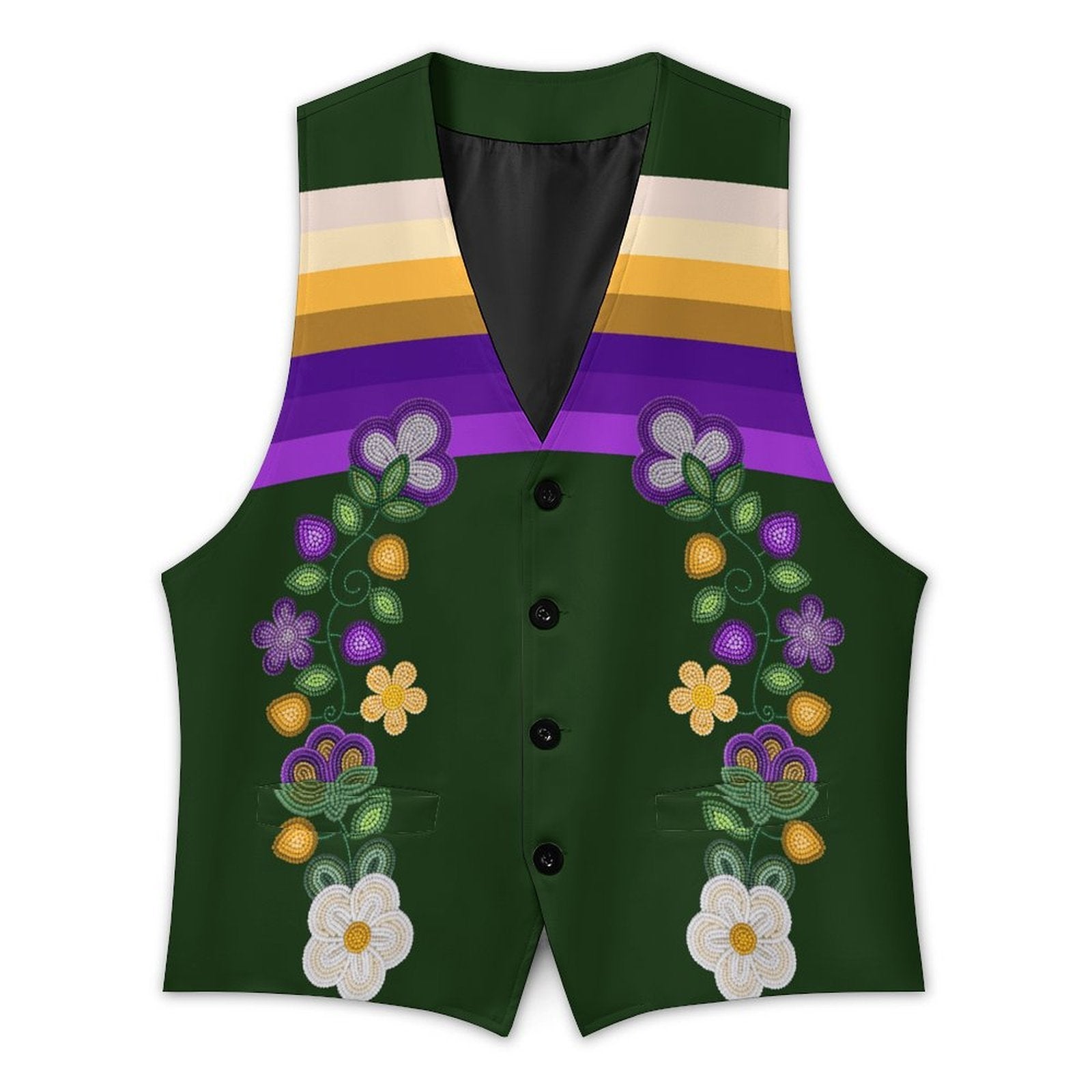 Midnight Moss Bloom Men's Sleeveless Suit Vest