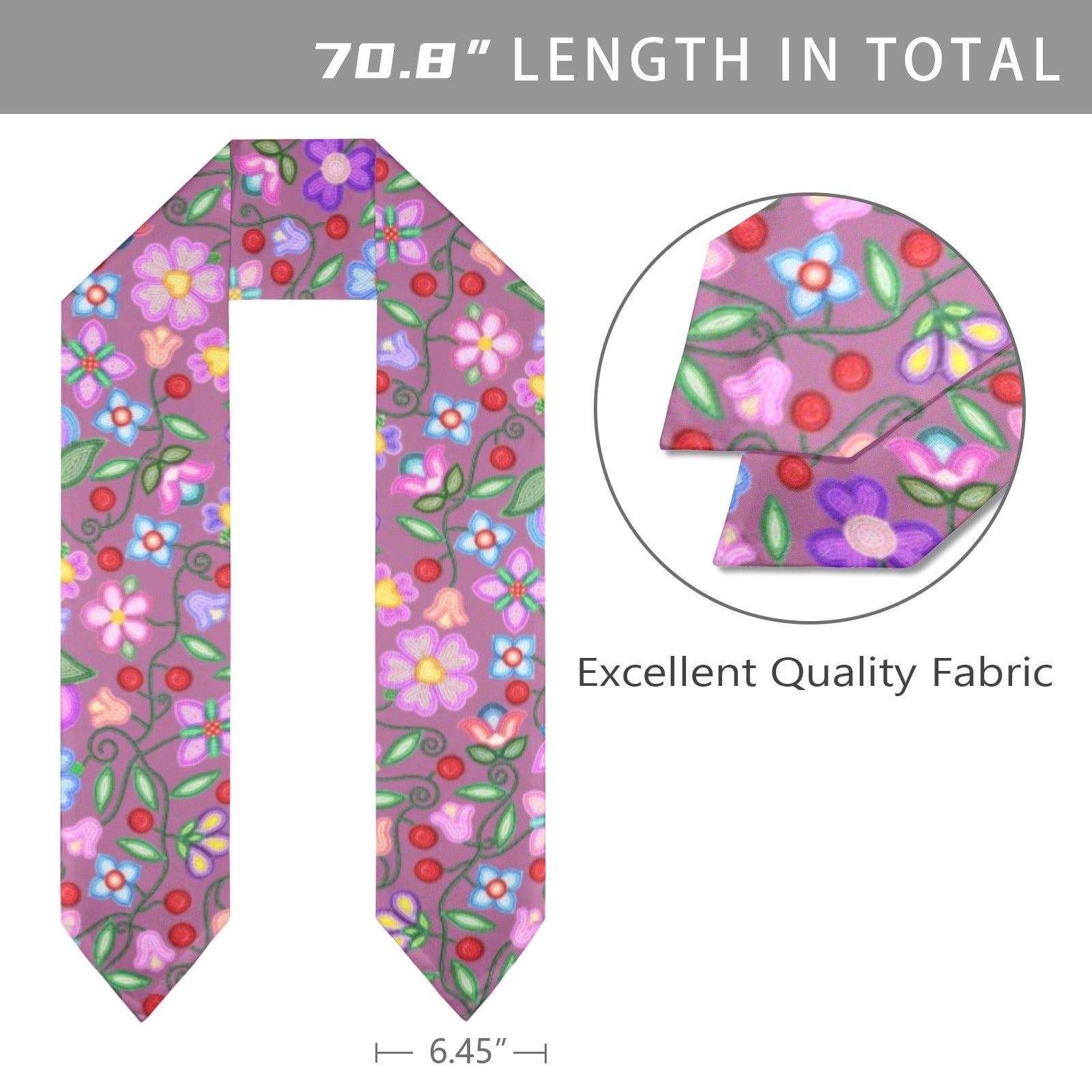 Petal Harmony Dusty Rose Graduation Stole