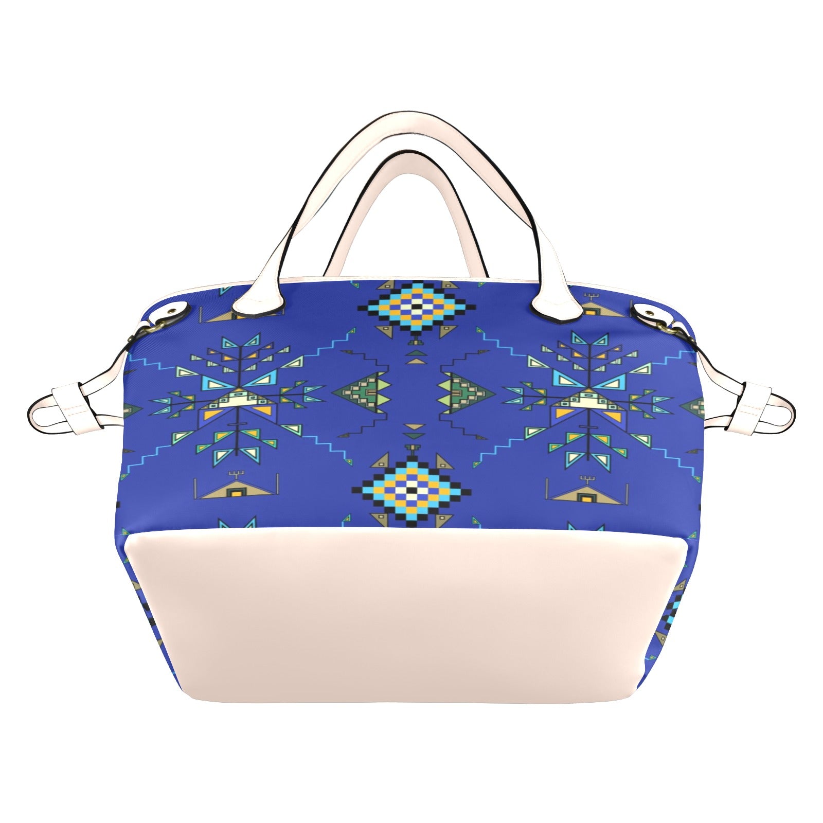 Bear Shield Dark Blue Clover Canvas Tote Bag