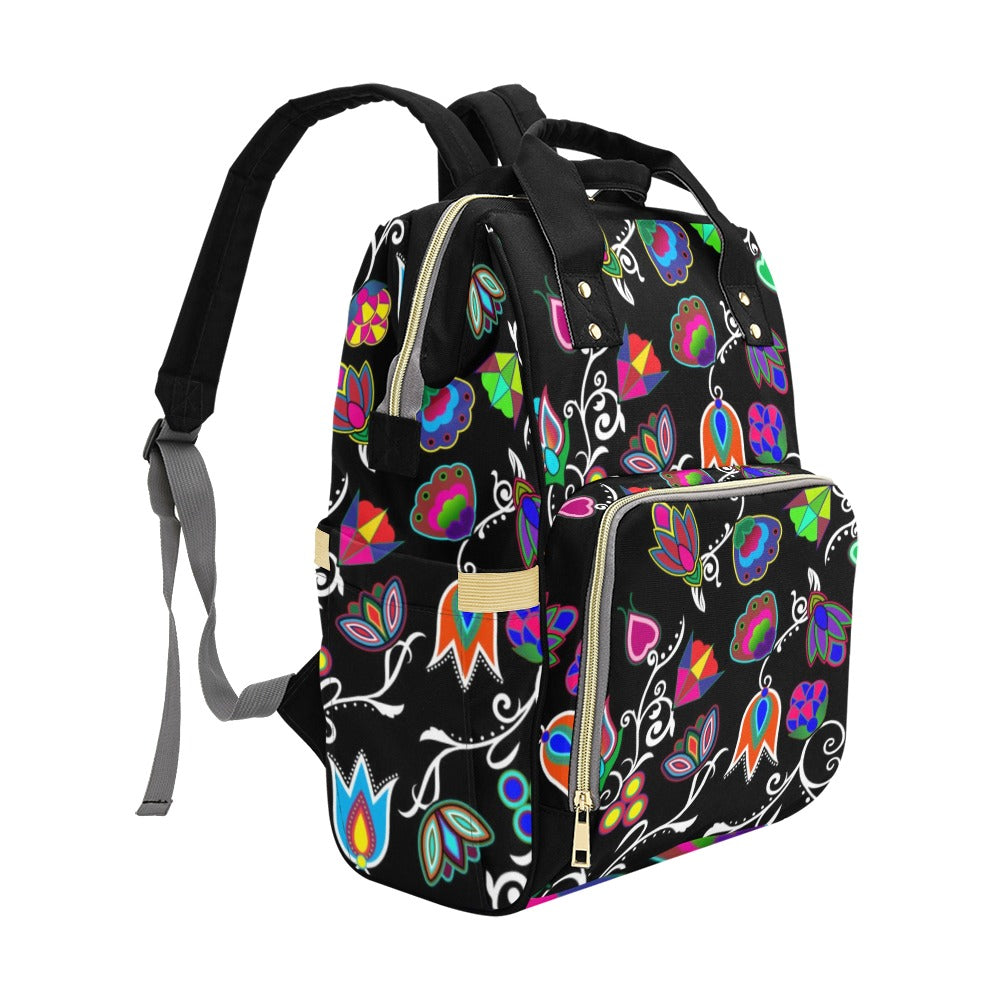 Indigenous Paisley Black Multi-Function Diaper Backpack