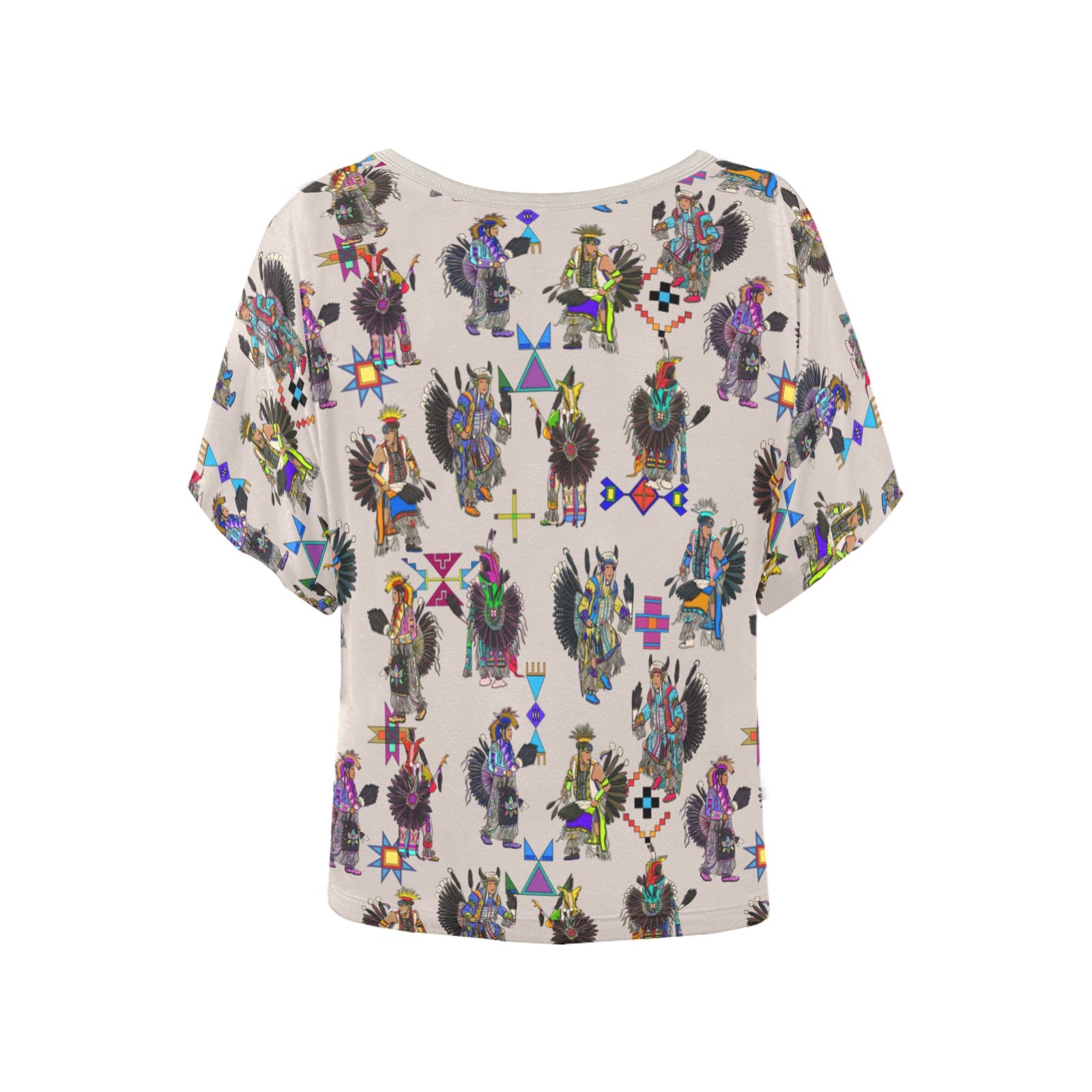 Men's Tradish Dancers Muslin White Women's Batwing-Sleeved Blouse T shirt