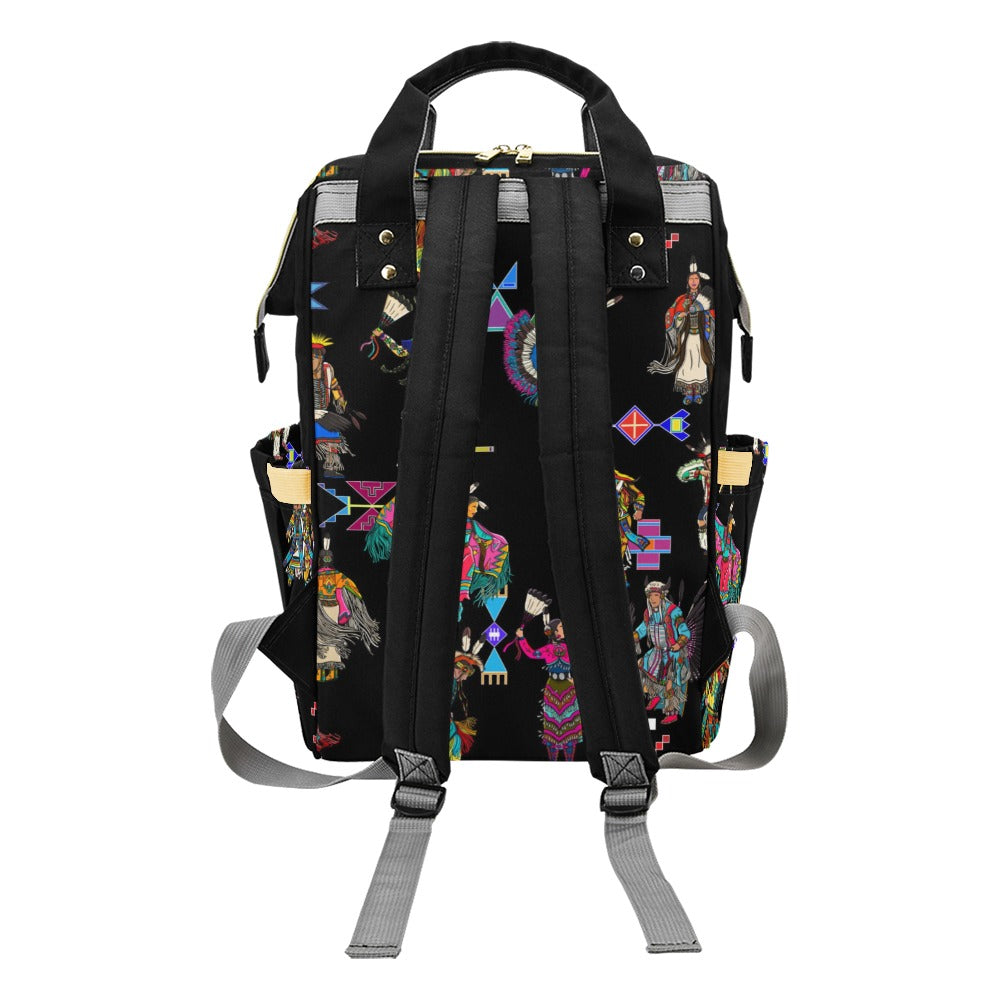 Grand Entry Dancers Black Multi-Function Diaper Backpack/Diaper Bag