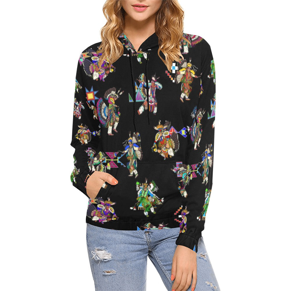Men's Fancy Dancer Black Hoodie for Women (USA Size)