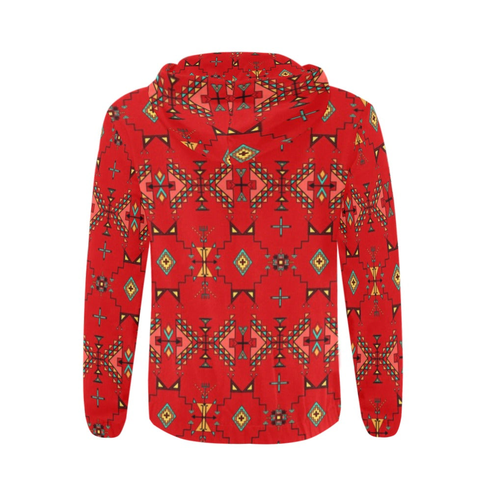 Thunder Flight Red Men's Zipper Hoodie