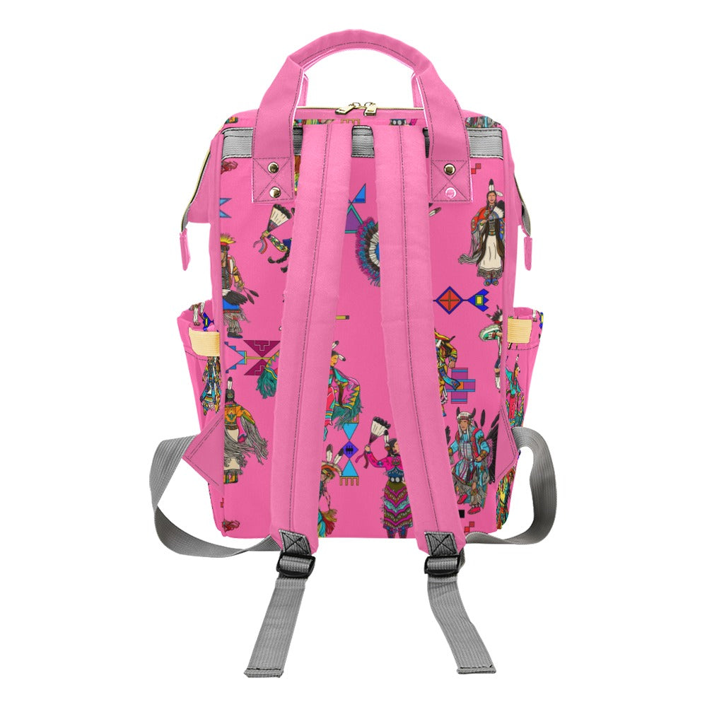 Grand Entry Dancer Pink Multi-Function Diaper Backpack/Diaper Bag