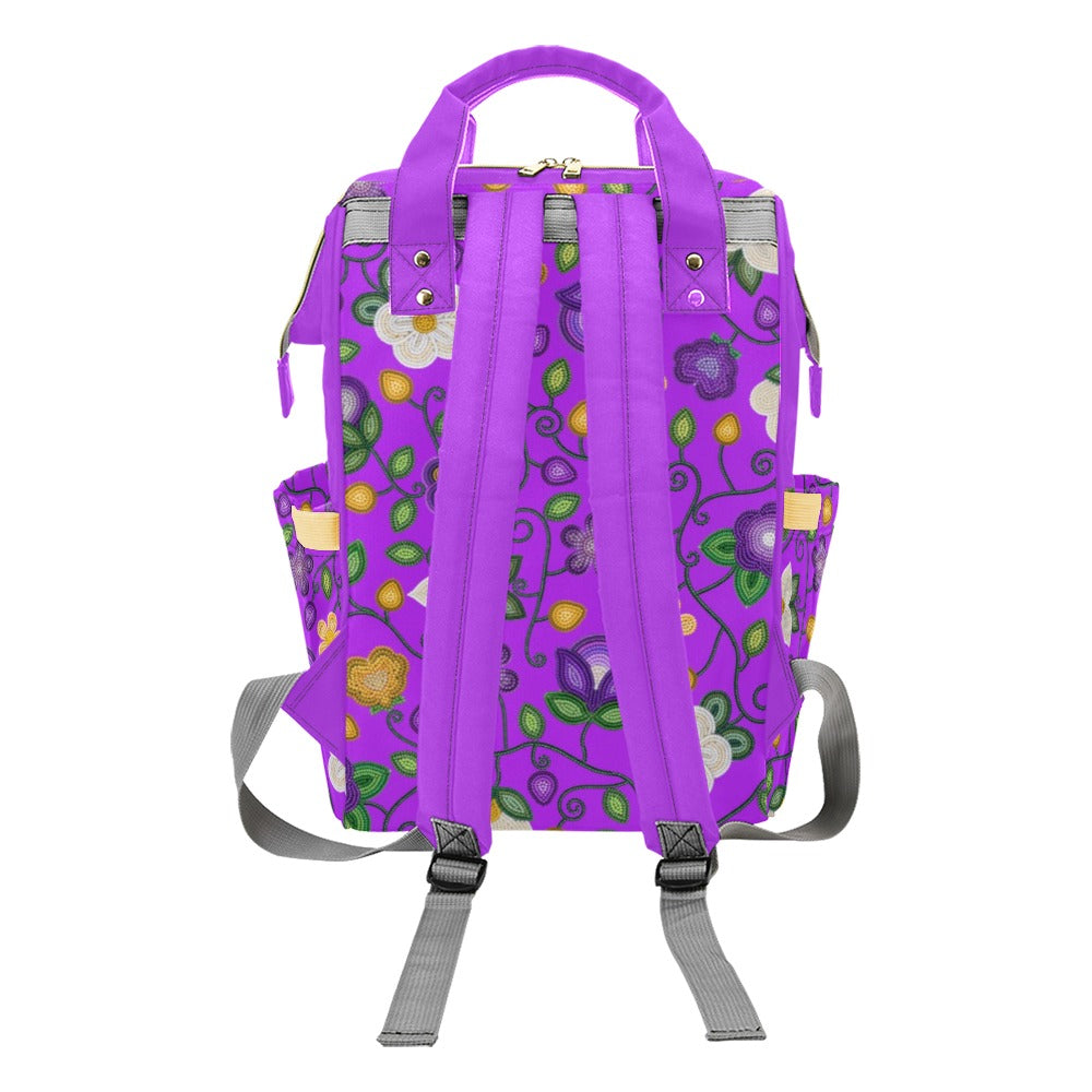 Midnight Moss Bloom Purple Multi-Function Diaper Backpack/Diaper Bag
