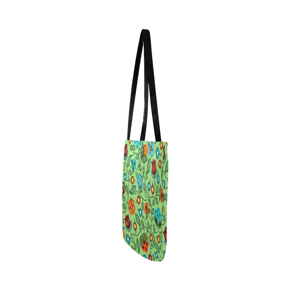Prairie Fire Petals Sage Reusable Shopping Bag (Two sides)