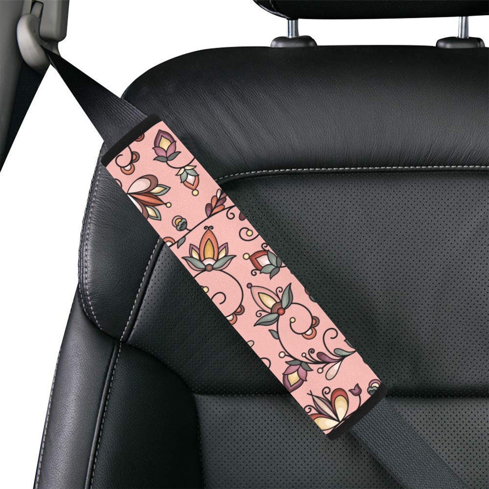 Burnt Sky Petals Peach Car Seat Belt Cover 7''x12.6'' (Pack of 2)