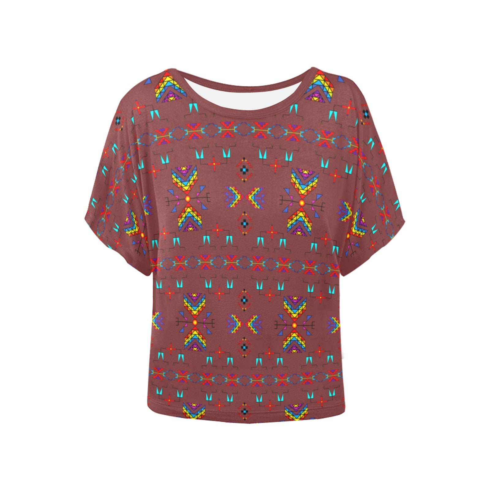 Rainy Chief Rainbow Earth Clay Women's Batwing-Sleeved Blouse T shirt