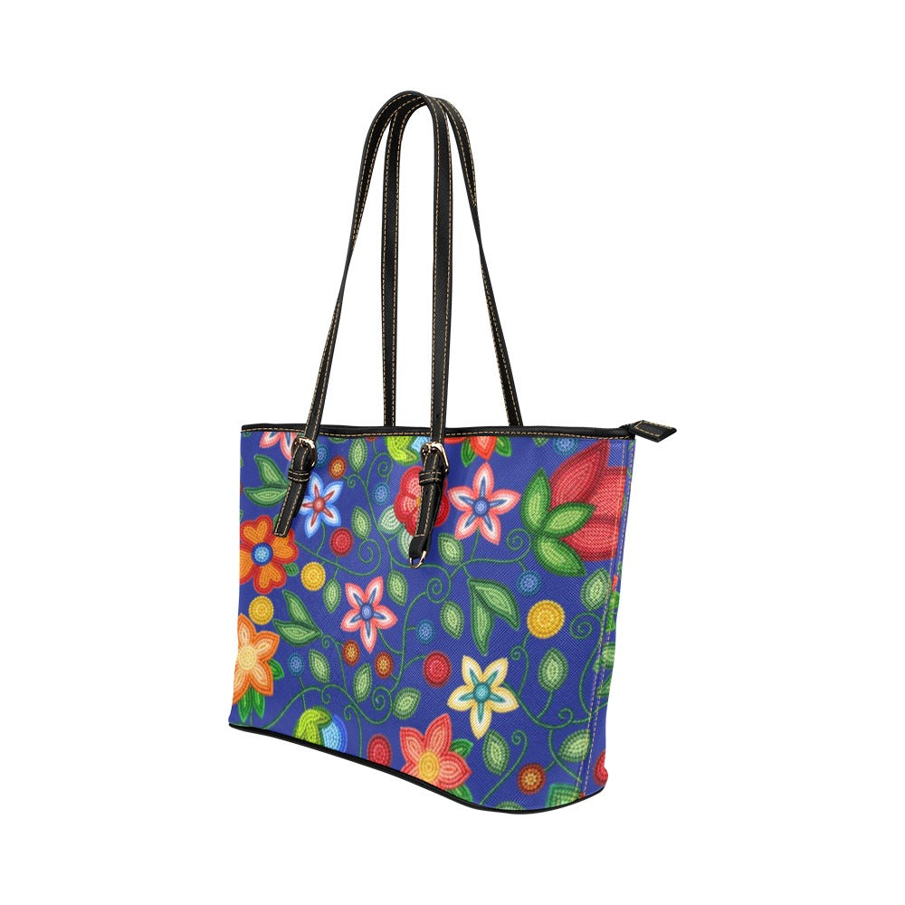 Morning Harmony Sapphire Leather Tote Bag/Large