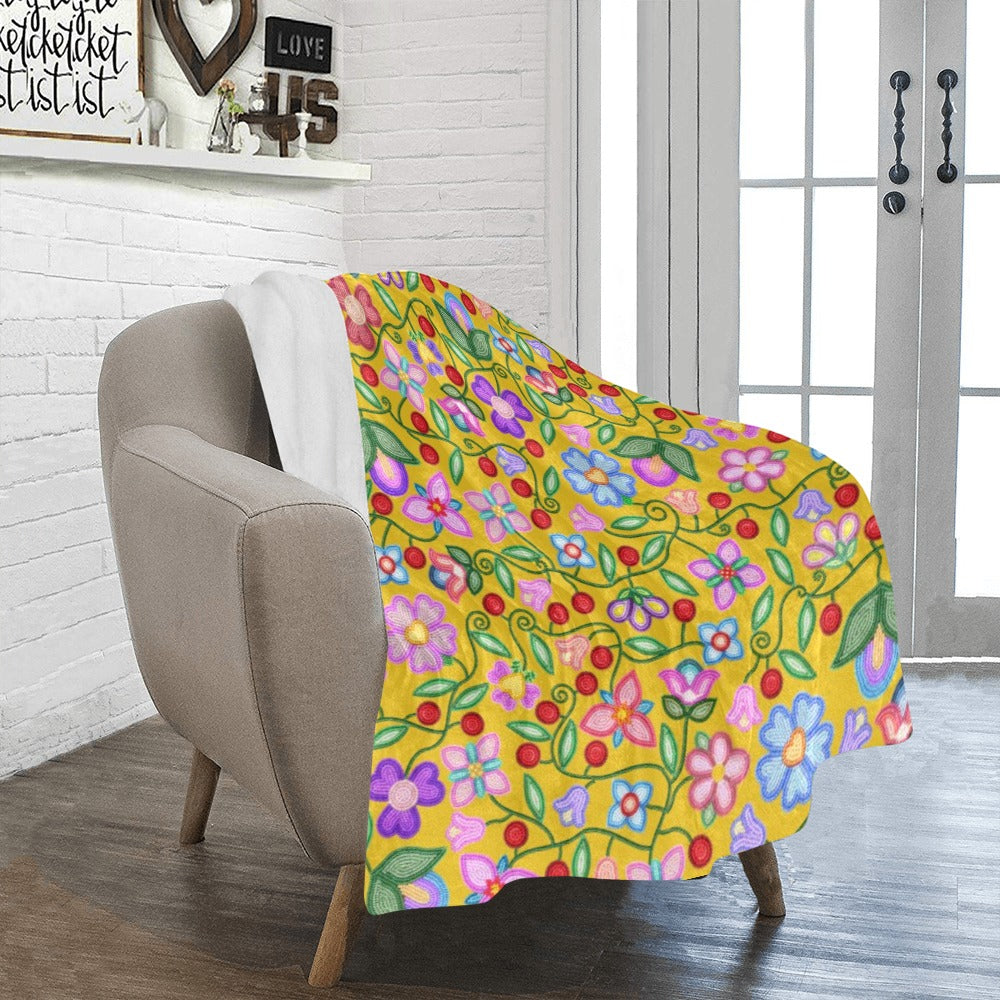 Petal Harmony Ochre Ultra-Soft Micro Fleece Blanket 40"x50"