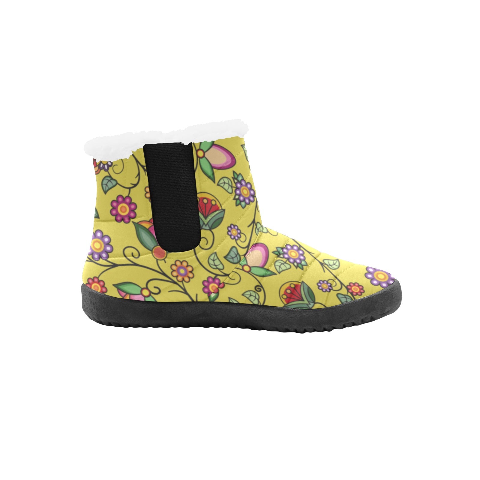 Heartbeat Petals Yellow Women's Padded Winter Boot