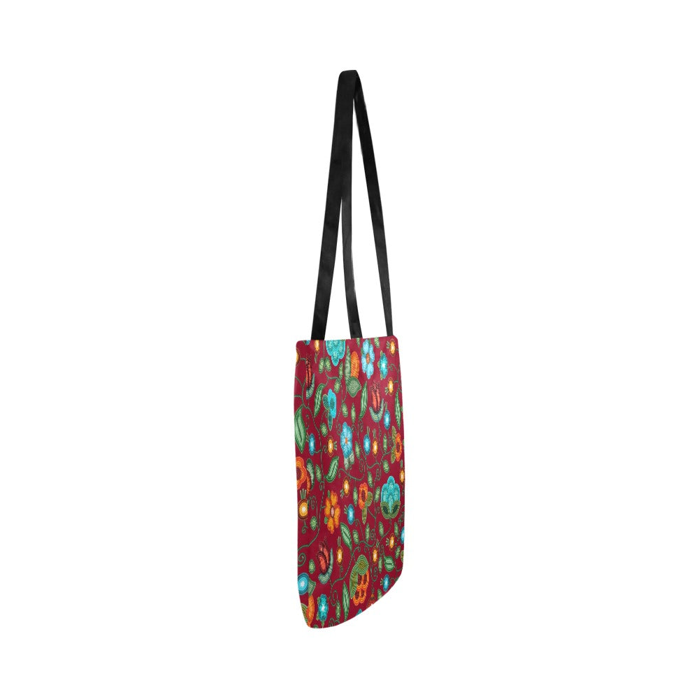 Prairie Fire Petals Red Reusable Shopping Bag (Two sides)
