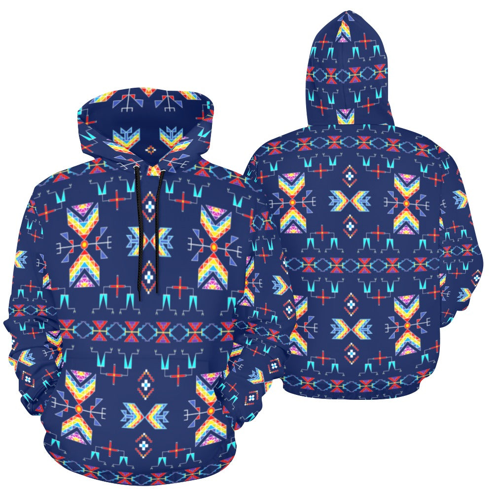 Rainy Chief Rainbow Night Lake Hoodie for Women (USA Size)