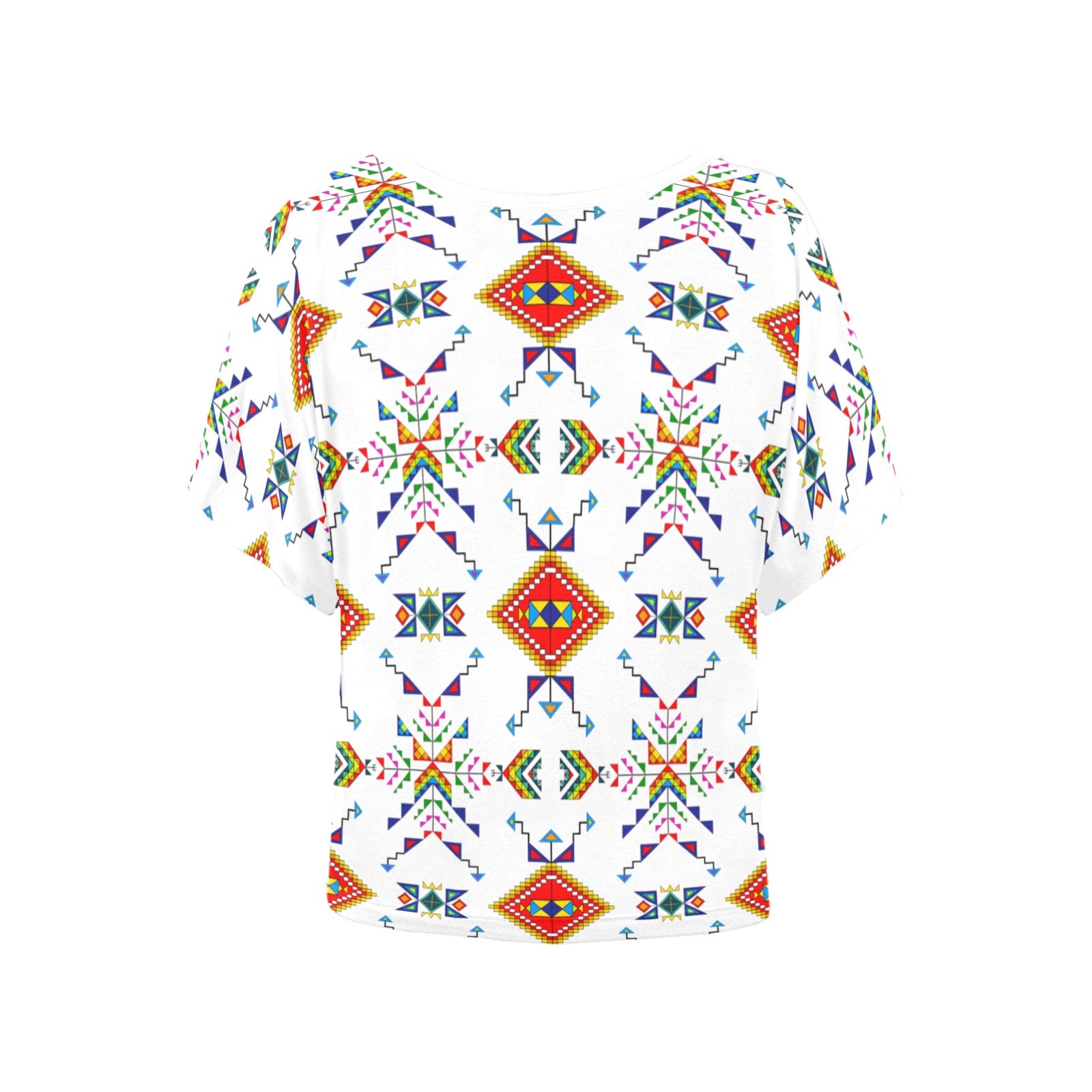 Buffalo Jump White Women's Batwing-Sleeved Blouse T shirt