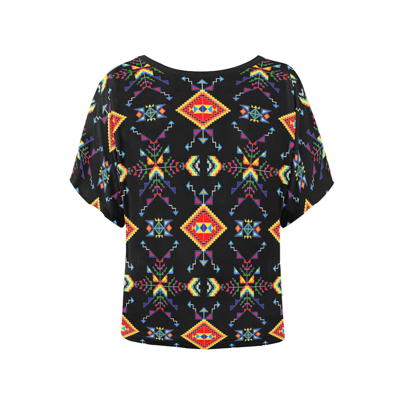 Buffalo Jump Black Women's Batwing-Sleeved Blouse T shirt