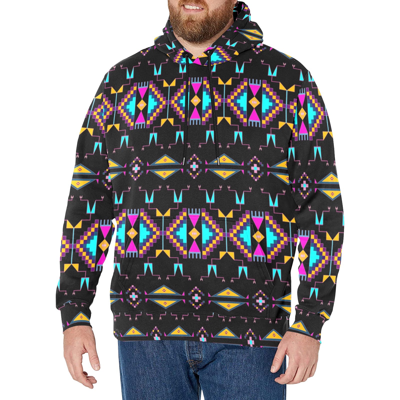 Rite of Passage Black Men's Long Sleeve Fleece Hoodie