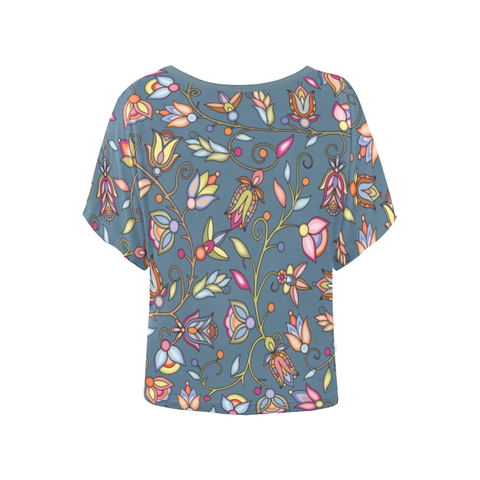 Buffalo Bloom Rainstorm Women's Batwing-Sleeved Blouse T shirt