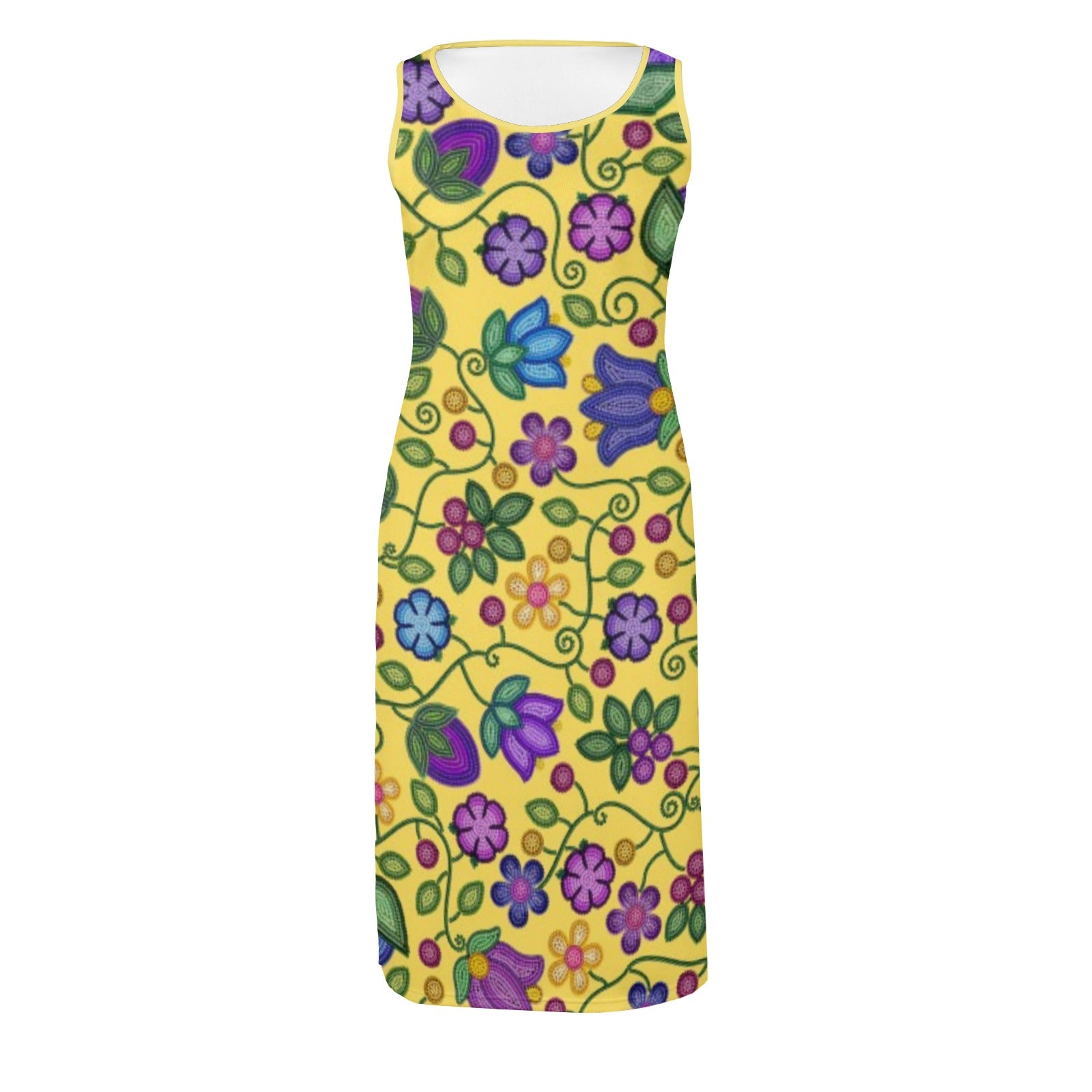 Bloom Uplift Yellow Phaedra Sleeveless Open Fork Long Dress