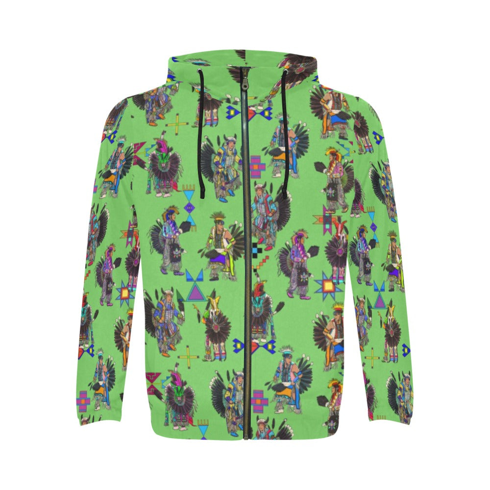 Men's Tradish Dancers Grass Men's Zipper Hoodie