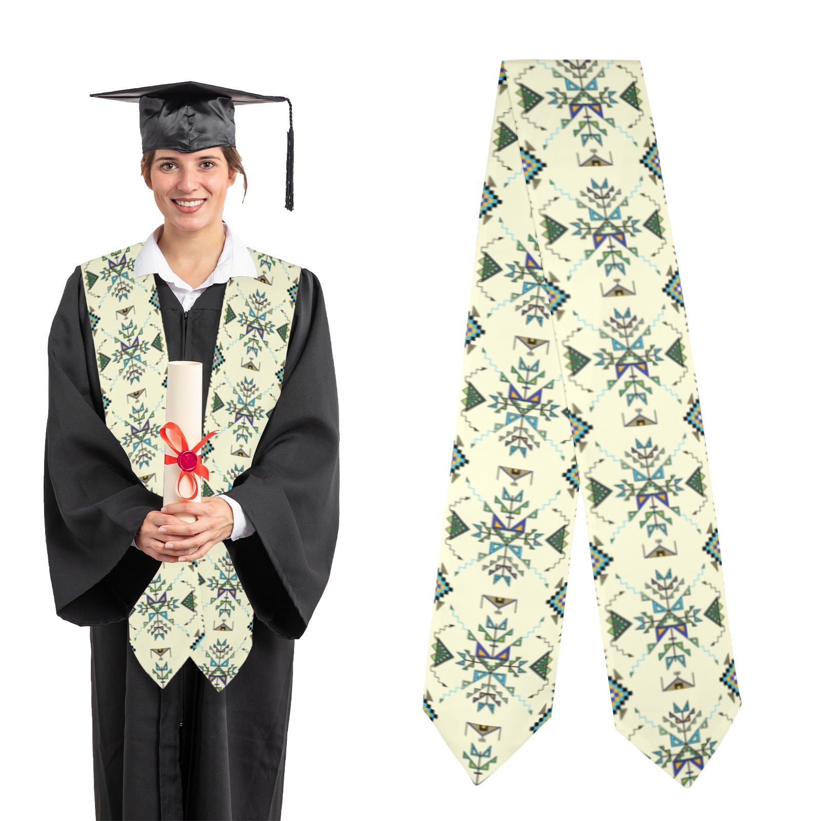 Bear Shield Cream Graduation Stole