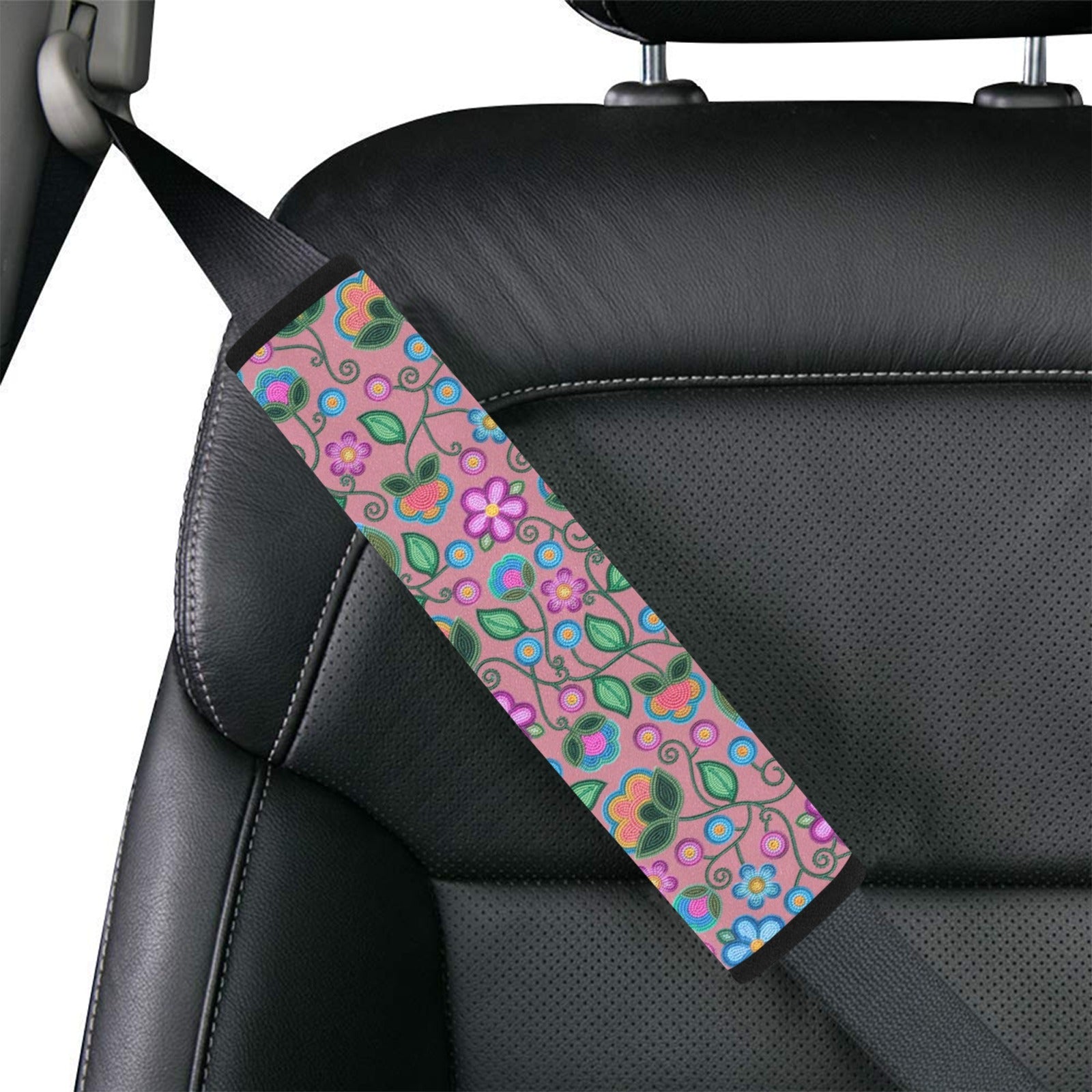 Turquoise Sunbeam Peach Car Seat Belt Cover 7''x12.6'' (Pack of 2)