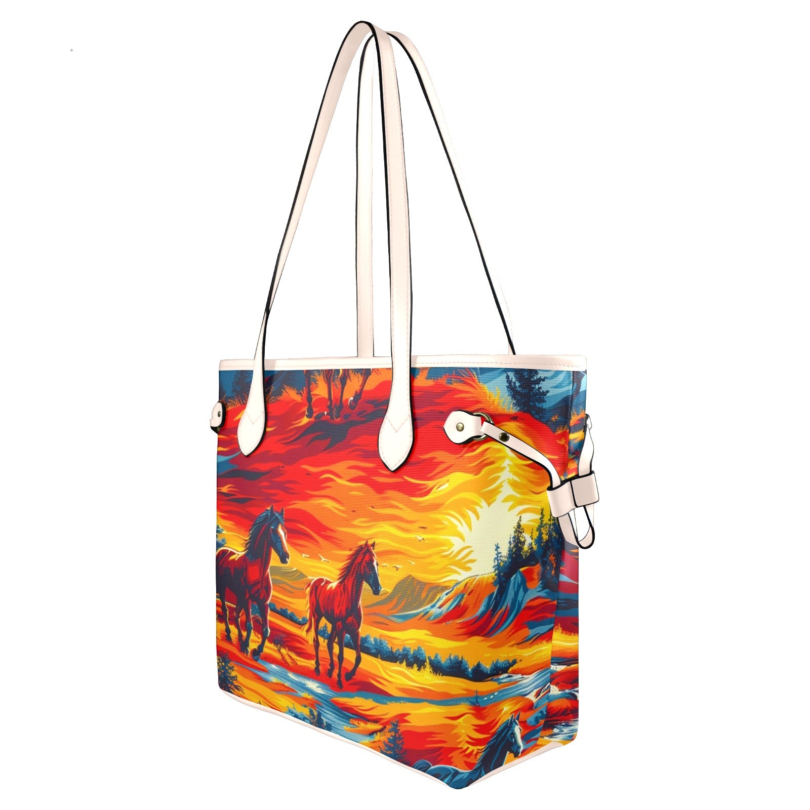 Wild Horses Clover Canvas Tote Bag